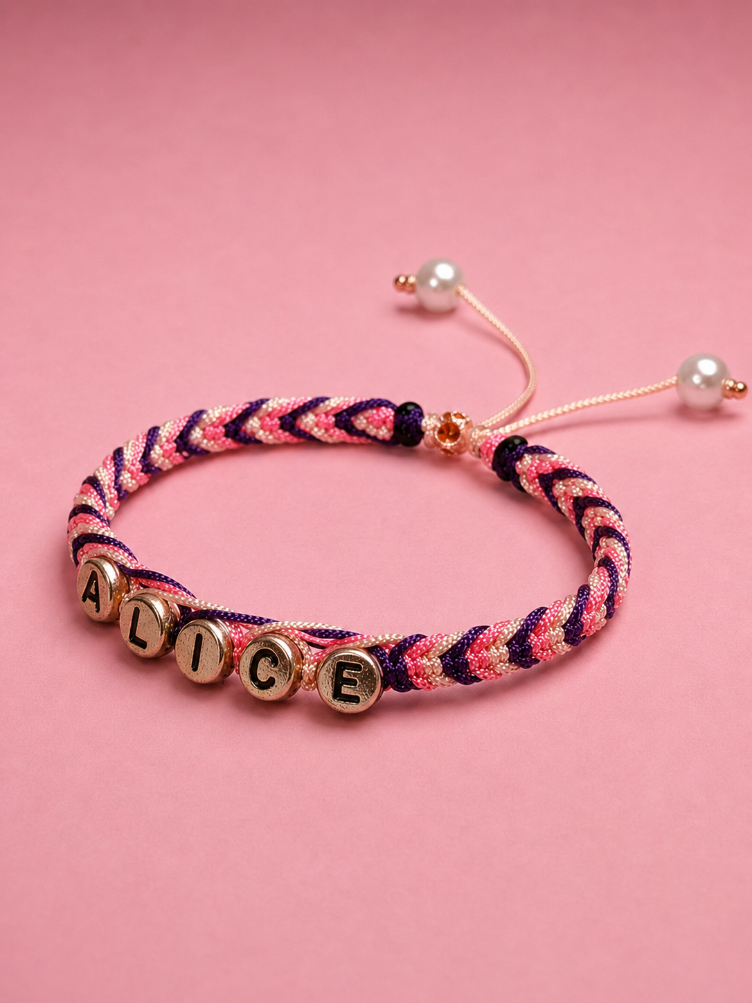 Pulsera Sueño de Algodón 💜🩷 | Macramé Artesanal Personalizada con Nombre