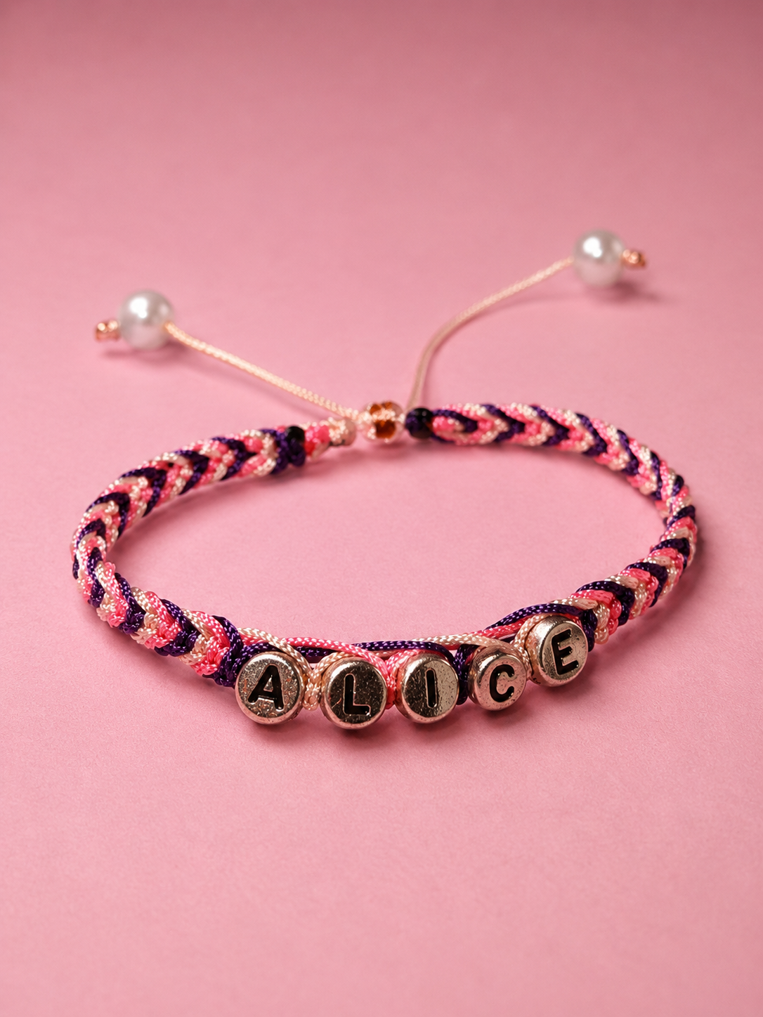 Pulsera Sueño de Algodón 💜🩷 | Macramé Artesanal Personalizada con Nombre